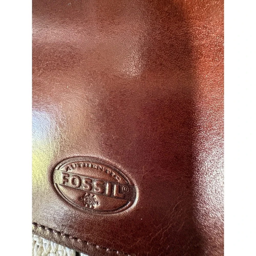 Fossil Money Clip Mens Wallet Holder Brown Leather No Fold Credit Card NEW w Box